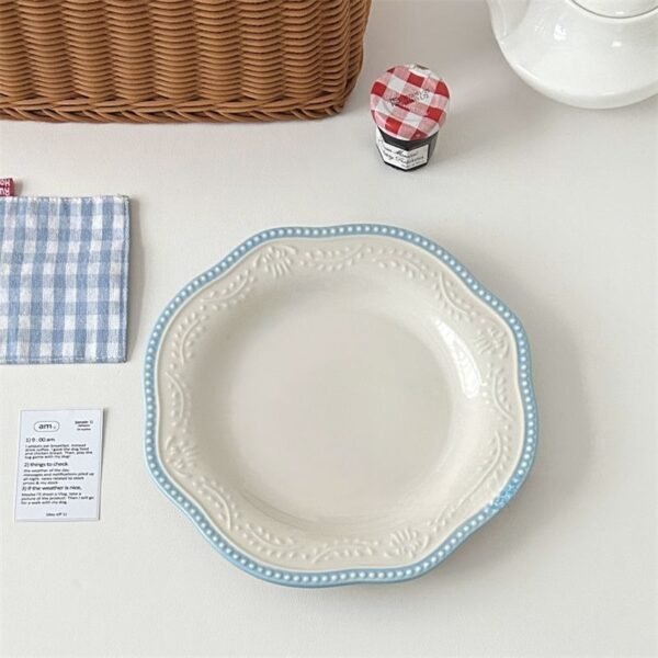 PUQOO Home | Ceramic Wheat Ear Embossed Plate - Image 4